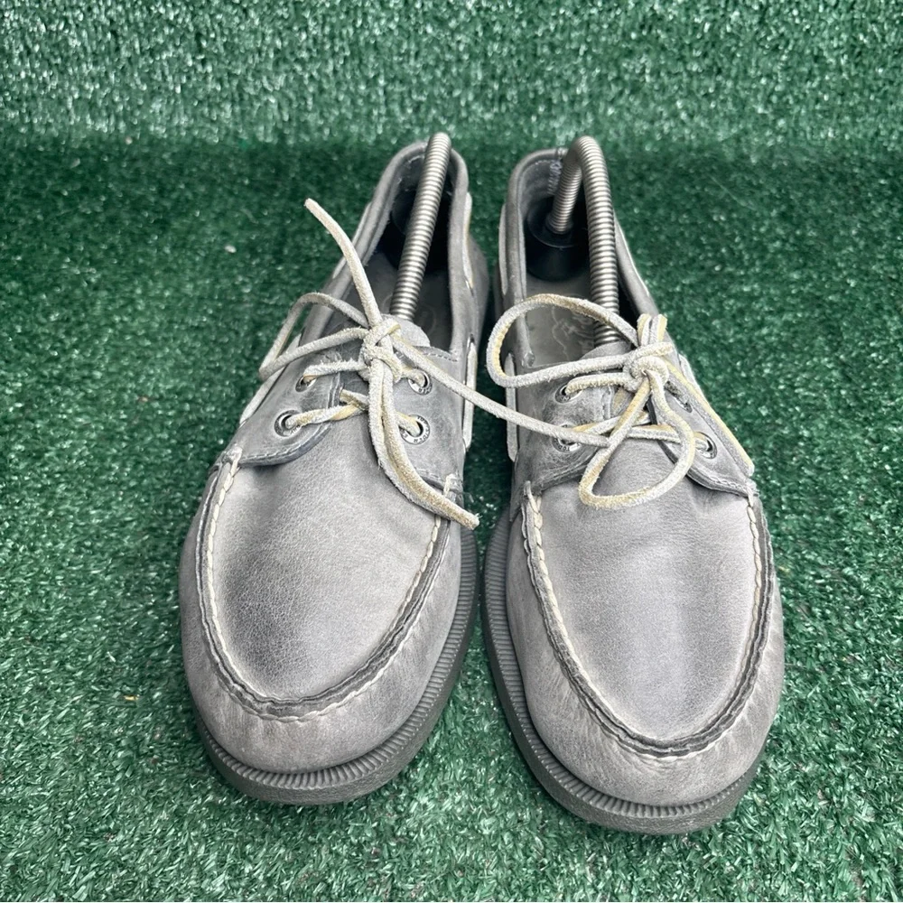 Sperry Top-Sider Men’s Gray Leather‎ Moccasin Boat Shoes Size 8.5